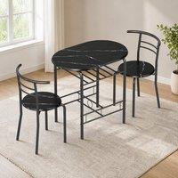 STILVORA Dining Set with Storage & wooden structure in Black