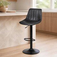 STILVORA Bar Stools Set of 2 with swivel steel frame in black