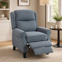 STILVORA Recliner Armchair with Extended Footrest in Grey