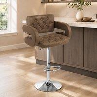 STILVORA Bar Stool with Swivel Metal Frame Coffee in Brown