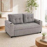 STILVORA 2 Seater Sofa Bed with Pull-Out Design in Grey