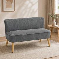 STILVORA 2-Seater Sofa 117 cm Wide with High Back Grey