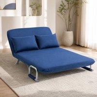 STILVORA Two-Seater Sofa Bed with Adjustable Back in Blue