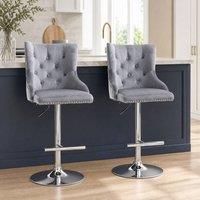 STILVORA Bar Stools Set of 2 with adjustable height grey