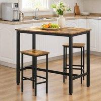 STILVORA Bar Table Set with metal frame rustic brown