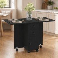 STILVORA Dining Table Storage with wooden structure Black