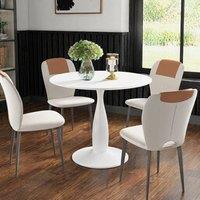 STILVORA Dining Table 2-Seater with steel base White
