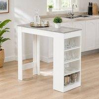 STILVORA Bar Table with Storage Shelves Grey