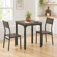 STILVORA Dining Set Compact Design with steel frame grey