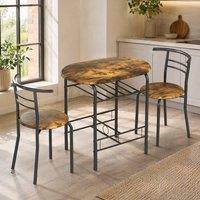 STILVORA Dining Set with storage rustic brown