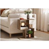 STILVORA Side Table with 4 Compartments Oak in Light Oak