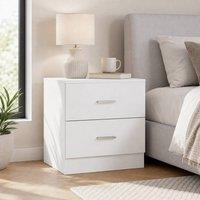 STILVORA Bedside Table with 2 Drawers in White