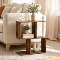 STILVORA Side Table with 4 Compartments Rustic Brown