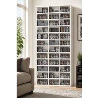 STILVORA CD Storage Unit with Adjustable Shelves in Grey