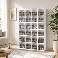 STILVORA Media Storage Unit with Adjustable Shelves in White