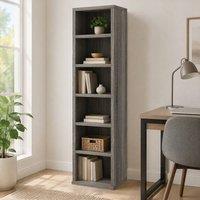 STILVORA Set of 2 CD Storage Units with Adjustable Shelves in Grey