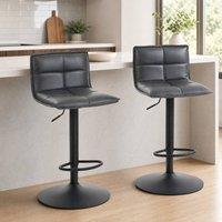 STILVORA Bar Stools Set of 2 with Swivel Grey