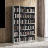 STILVORA CD Storage Unit with Adjustable Shelves in Grey