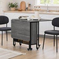 STILVORA Dining Table Extendable with Storage Shelf Grey