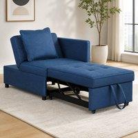 STILVORA 3-in-1 Sofa Bed with Adjustable Back Blue