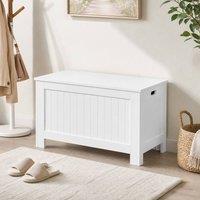 STILVORA Storage Chest with Lid & Safety Hinges White