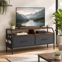 STILVORA TV Stand with Drawers & Side Pockets Rustic Brown