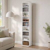 STILVORA CD Storage Unit with 6 Adjustable Shelves White