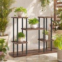 STILVORA 4-Tier Plant Stand with 6 Shelves in Black