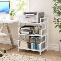 STILVORA Printer Stand 3 Tier with Shelves White