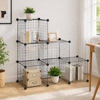 STILVORA Storage Unit 6 Cube Metal with Customisable Design in Black