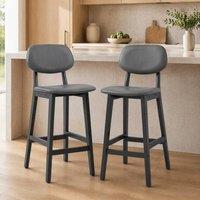 STILVORA Bar Stools Set of 2 with wooden structure dark grey
