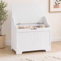 STILVORA Storage Chest 61L with Safety Hinge White