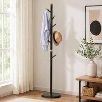 STILVORA Coat Rack Stand with 6 Hooks in Brown