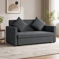 STILVORA 2 Seater Sofa Bed with Storage in Grey Velvet