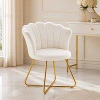 STILVORA Occasional Chair with Velvet Upholstery in Cream