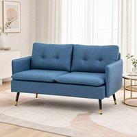 STILVORA 2 Seater Sofa with Steel Legs in Blue