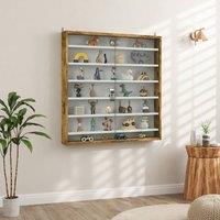 STILVORA Wall Mounted Display Cabinet with Glass Doors in Brown