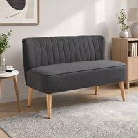 STILVORA 2 Seater Sofa 117 cm with Linen Upholstery in Grey
