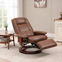 STILVORA Recliner Armchair with Footrest Brown