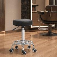 STILVORA Adjustable Stool with Wheels in Black