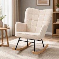 STILVORA Rocking Chair with Armrests in Beige