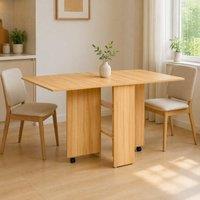 STILVORA Dining Table with Storage & foldable design Oak in Light Oak