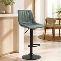 STILVORA Set of 2 Bar Stools with adjustable height green