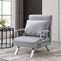 STILVORA Single Sofa Bed with Adjustable Back in Grey