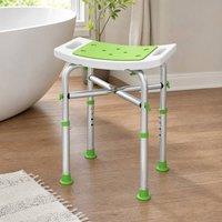 STILVORA Adjustable Shower Stool with Padded Seat Green