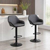 STILVORA Bar Stools Set of 2 with adjustable height black