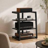 STILVORA HiFi Rack 4 Tier with Adjustable Shelves Black