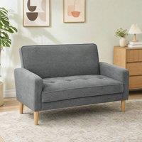 STILVORA 2 Seater Sofa with Velvet Upholstery in Grey