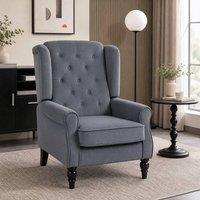 STILVORA Wingback Accent Chair in Grey Velvet