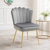 STILVORA Grey Vanity Chair with Metal Legs
